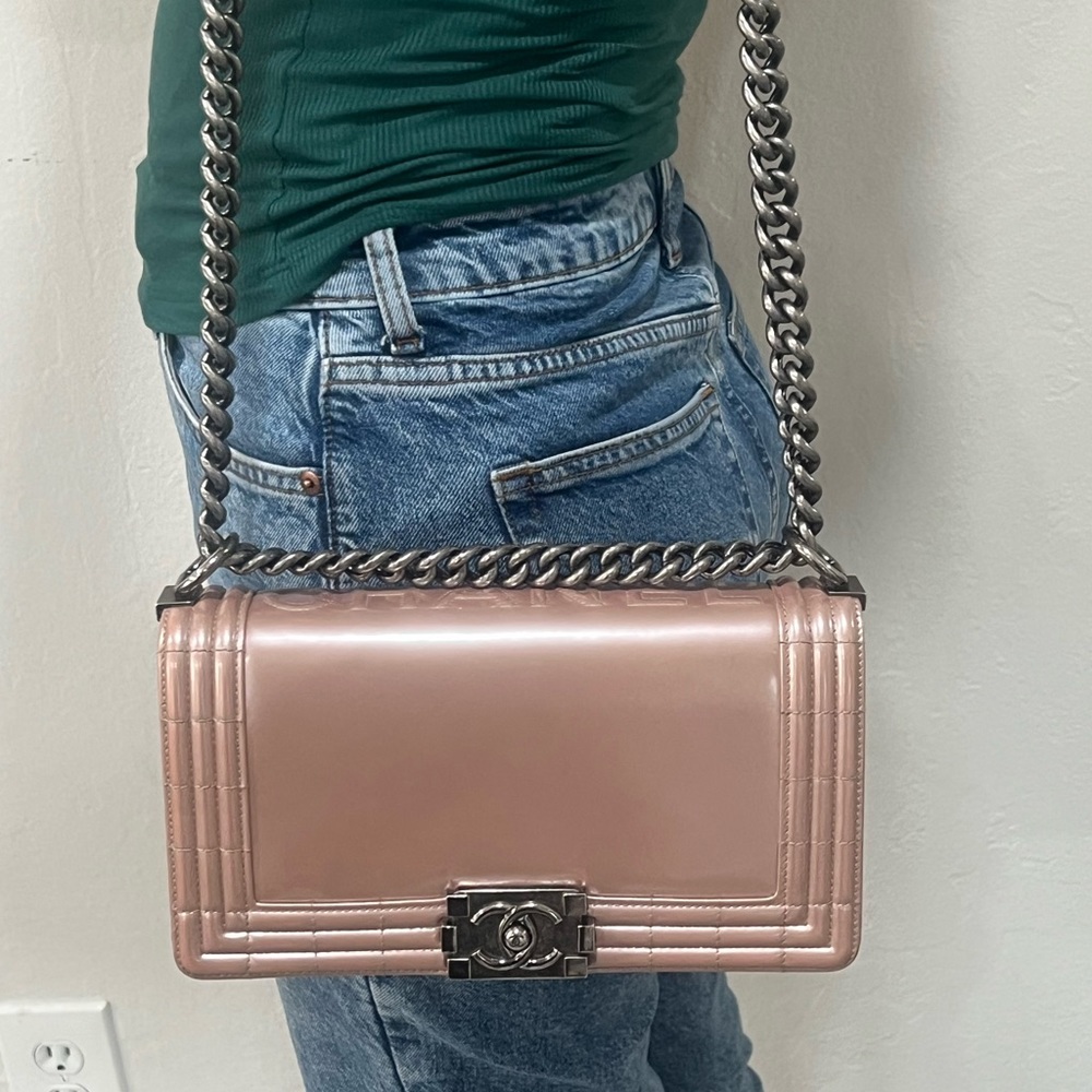 Reserved‼️Chanel metallic pink Boy Bag - Picture 6 of 12